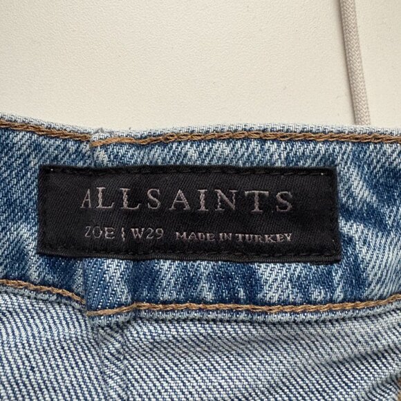 ALLSAINTS Zoe High Rise Stretch Slim Jeans Denim Size 29 - Picture 8 of 9